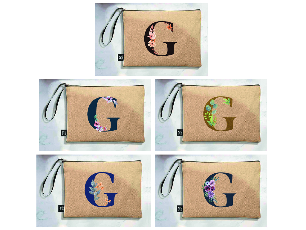 Bolso de mano letra g una pieza (diseño variado) (25×18×1 )
